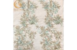 China 140Cm Width 3D Embroidery Lace Fabric With African Beaded  5 Yards supplier