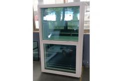 China Windproof White UPVC Single Hung Window With Grill And Mesh supplier