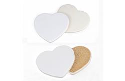 China Printable Heart Shape Sublimation Ceramic Coaster Blanks Personalized Ceramic Coasters supplier