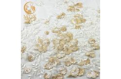 China High Quality Soft Embroidered Mesh Lace Fabric Sequins 20% Polyester supplier