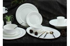 China Wear Resistant Emboss Bone China Dinnerware Set 40 Pieces supplier