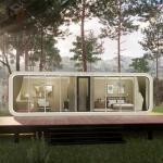 Waterproof Prefab Outdoor Office Pod 2 People Apple Aluminum Capsule House for sale