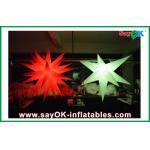 190T oxford cloth Party Giant Inflatable Decoration Star Led Lighting white for sale