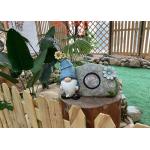 Unique Solar Magnesium Oxide Garden Statue Handmade Lifelike Gnome Stone