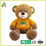 CE 30cm Plush Teddy Bear Reinforced Stitching With Hoodie