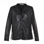 Slim Fitted Style Ladies PU Jackets; Women Faux Leather Jackets Lapel Collar for sale