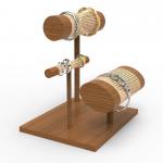 Customized Wooden Woven Countertop Display Stand For Luxury Jewelry Bracelet Ring for sale