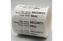 China White 65um 1mil Gloss Full Transfer Tamper Evident Security Labels For VOID supplier