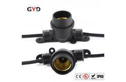 China Rubber Nylon E27 Lamp Holder Lighting  Black Plastic Lamp Base Power Socket supplier