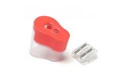 China PS Plastic Portable Double Hole Pencil Sharpener With Lid supplier