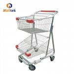 Hot Sale 2 Layer Supermarket Shopping Trolley For Grocery 100KG Loading for sale
