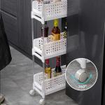 Plastic Shelf 3 Tier 45X18X93cm Plastic Shelf Rack For Kitchen