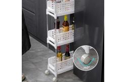 China Plastic Shelf 3 Tier 45X18X93cm Plastic Shelf Rack For Kitchen supplier