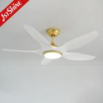5 Plastic Blade Ceiling Fan With Dimmable Led Light White Black DC Motor low noise for sale