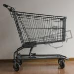 140kgs American Style Retail Shopping Trolleys Flat Tube Foot For Supermarket for sale