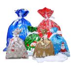 Christmas Xmas Presents Party Favor Foil Drawstring Gift Bags For Goodies for sale