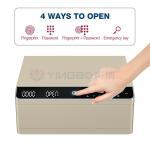 22kg Biometric Fingerprint Lock Single Layer Jewelry Safe Box With Auto Open