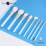 8pcs Makeup Brushes With Synthetic Hair And Rolling Printing Aluminium Ferrule OEM