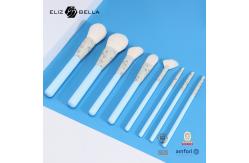 China 8pcs Makeup Brushes With Synthetic Hair And Rolling Printing Aluminium Ferrule OEM supplier