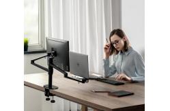 China Black Notebook LCD Stand / Dual Computer Stand Lift Rotation Increase Bracket supplier