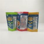 Glossy Dried Fish Plastic Zipper Aluminum Foil Packaging With Clear Window for sale