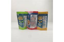 China Glossy Dried Fish Plastic Zipper Aluminum Foil Packaging With Clear Window supplier