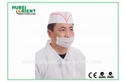 China Odorless Chef Paper Hat Customized Disposable Chef Hats Printing Stripe And Logo supplier