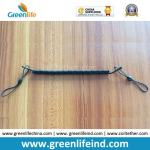 Plastic Black Slim Coiled Lanyard Pen Tether Stop Lost Cable