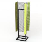 Powder Wings Fixture Metal Floor Display Stands With Tube Base 1 Wire Grid Wall for sale
