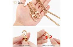 China DIY Bag Chain Strap , Pearl Purse Flat Metal Chain Strap With Buckle supplier