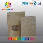 Plain Brown Zipper Top Kraft Paper Bag Customized Paper Bags For Pepper Snack Candy for sale