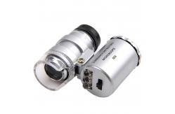 China Mini 45x Microscope Magnifying With LED Light Pocket Jeweler Loupe supplier