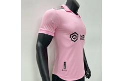 China Pink Durable Breathable Polyester Player Edition Jersey Logo Printing supplier