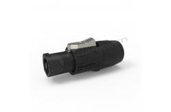 China Male 3 Pin Waterproof Power Connector Outdoor With Black Output supplier