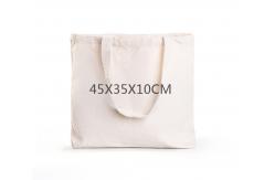 China Reusable Cotton Canvas Shopping Bags , Foldable Blank Canvas Tote Bags supplier