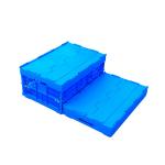 600*400*278 mm Solid Bottom Attached Covers Plastic Collapsible Crates for sale