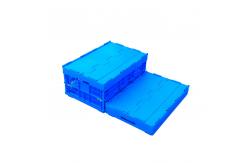 China 600*400*278 mm Solid Bottom Attached Covers Plastic Collapsible Crates supplier