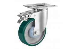 China Aluminum Polyurethane Caster Wheels With Ball Bearings , Industrial Medium Heavy Duty Casters supplier