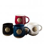 420ml Creative Ceramic Coffee Cups With Copper Fish Scale Pattern for sale