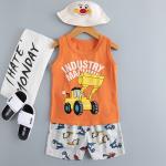 Breathable Cartoon Printed Nightwear / Pyjamas Age 10 With Bulldozer Pattern for sale