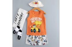 China Breathable Cartoon Printed Nightwear / Pyjamas Age 10 With Bulldozer Pattern supplier