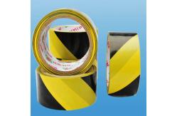 China soft polyvinyl chloride speciality tape , black - yellow warning tape supplier