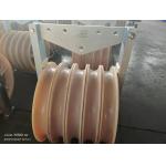 822mm Large Diameter Transmission Overhead Cable Roller Nylon Sheave Block Pulley With Three Wheels for sale
