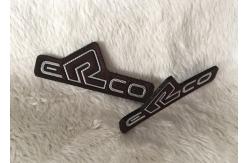 China Customized Brown Suede Embossed Leather Patches , Shiny Siliver High Density Tpu Logo supplier