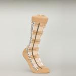 Brown Rhombus Spandex Thick Dress Socks , Adults Men's Patterned Dress Socks for sale