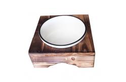 China Custom Ceramic Custom Pet Bowls Feeders Rounded Shape With Shelf supplier
