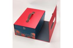 China Custom Paper Full Moon Cake Box Packaging With Handle Bakery Packaging Container supplier
