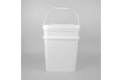 China 18L PP PE Square Plastic Bucket White With Good Sealing Lid supplier