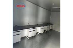 China Customizable Chemistry Lab Workbench Design with C-Frame and Multiple Cabinets supplier