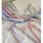 DIY Crafts Usage 1.5cm Spring/Summer Colorful Grid Ribbons Eco-friendly Flower Bouquet Weaving Materials for Weaving Shop for sale